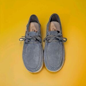 TRULAND Leather Oxford Shoes Suede Lace Up Moc Toe Low Platform Size 8.5